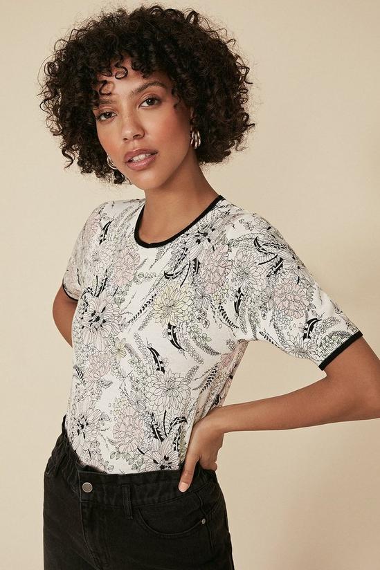 Oasis Floral Print Knitted Top 1