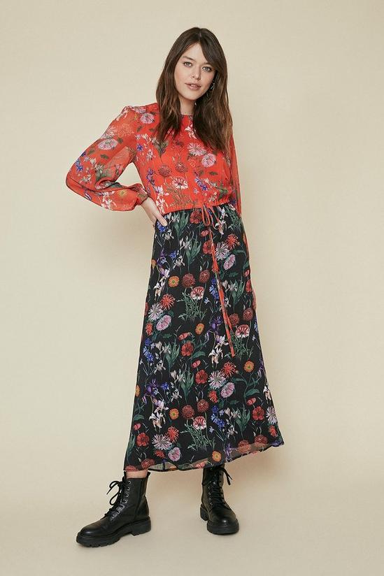 Oasis Floral Patched Midi Dress 2