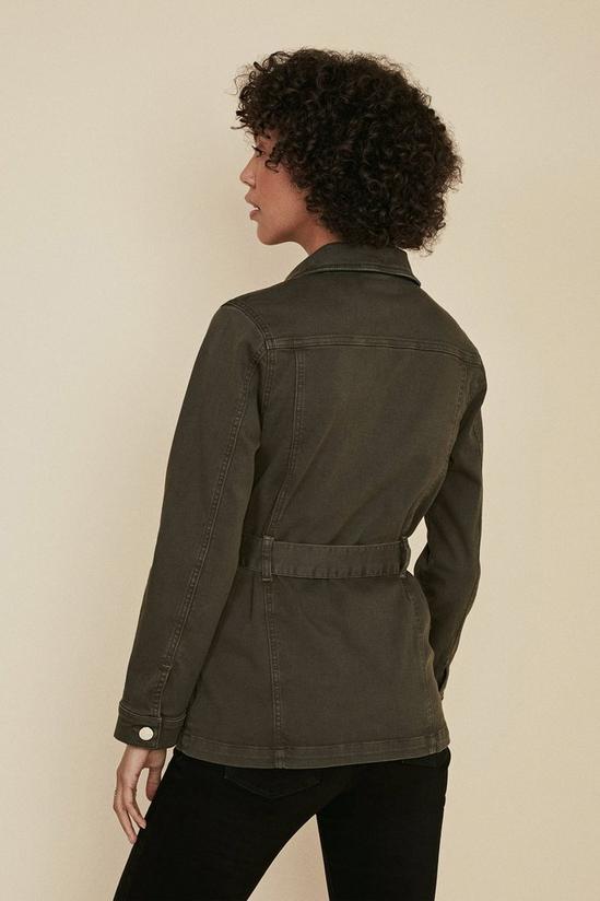 Oasis Pocket Detail Belted Denim Jacket 3
