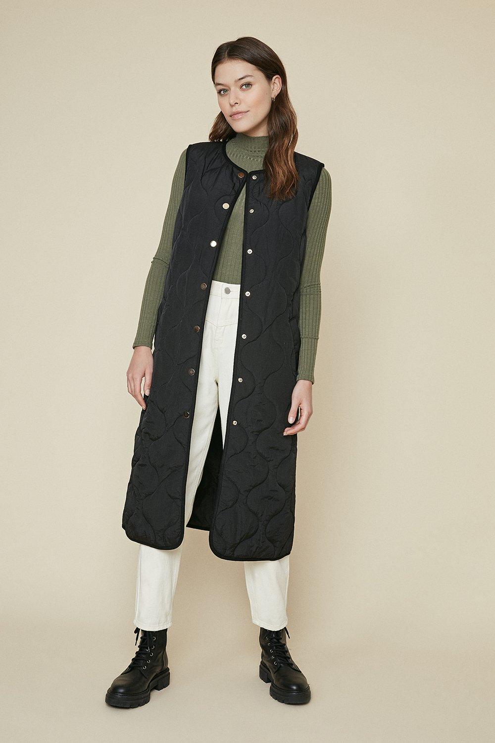 Jackets & Coats | Long Quilted Gilet | Oasis