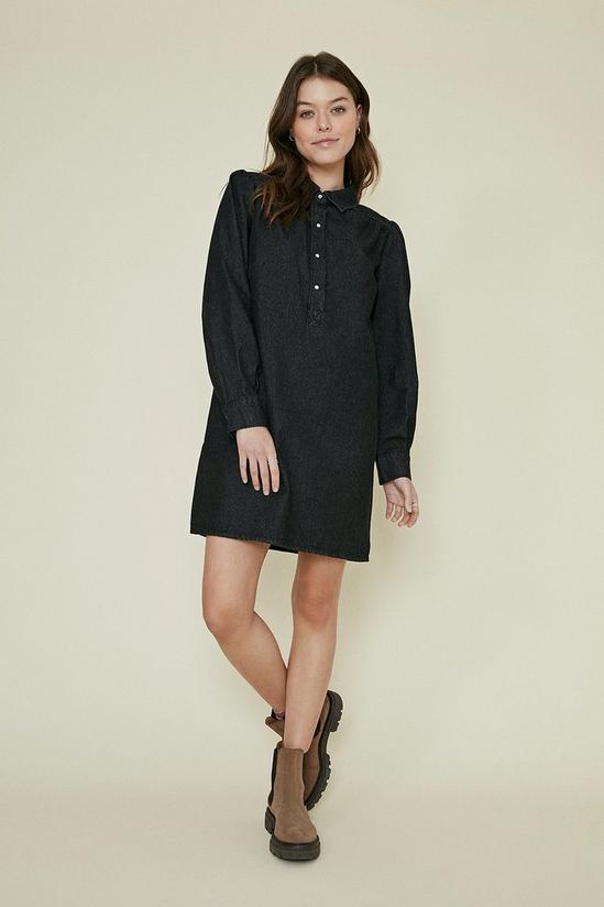 Oasis Black Denim Shirt Dress 1