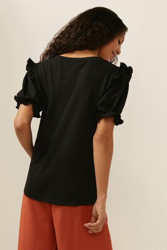 Oasis Textured Jersey Frill Sleeve Top 3