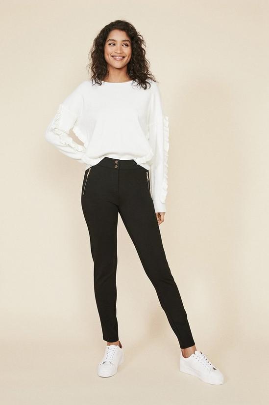 Oasis Zip Front Ponte Trousers 1