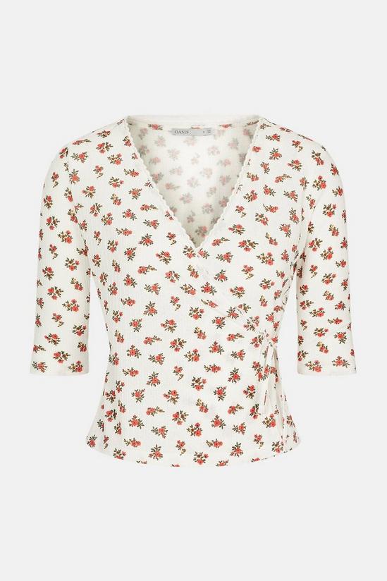 Oasis Ditsy Pointelle Jersey Wrap Top 5