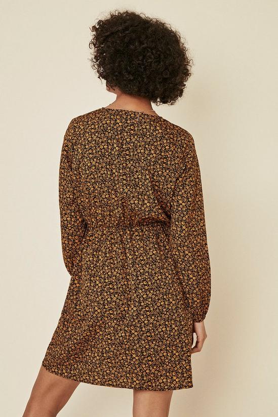Oasis Printed Knot Front Long Sleeve Dress 4