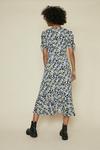 Oasis Printed Ruched Front Tie Sleeve Midi Dress thumbnail 3