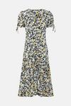 Oasis Printed Ruched Front Tie Sleeve Midi Dress thumbnail 5
