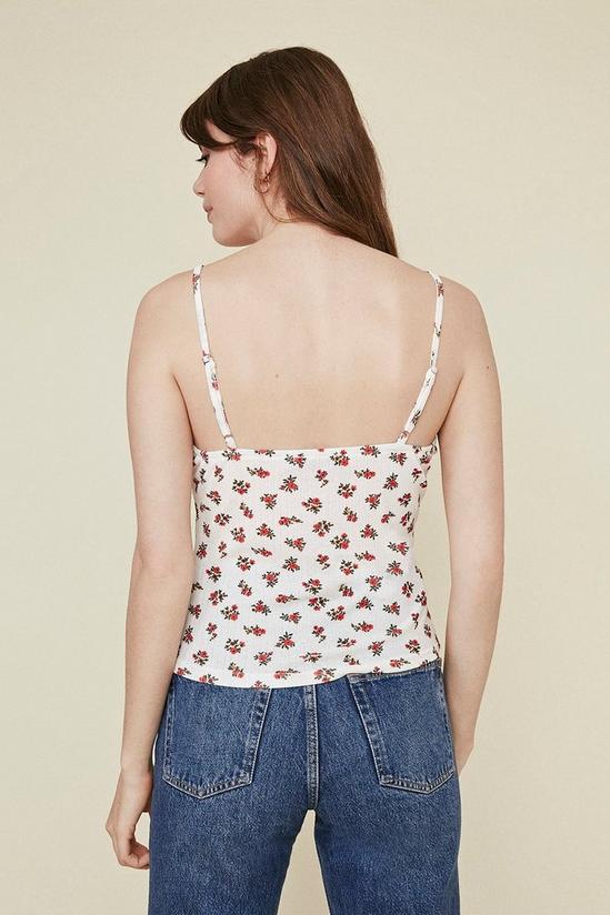 Oasis Ditsy Pointelle Jersey Ruched Cami 3