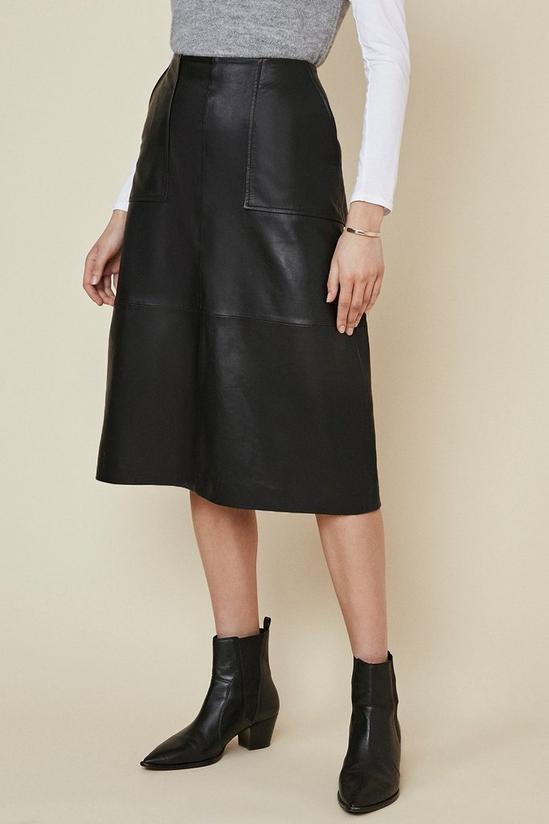 Oasis Leather Midi Skirt 2