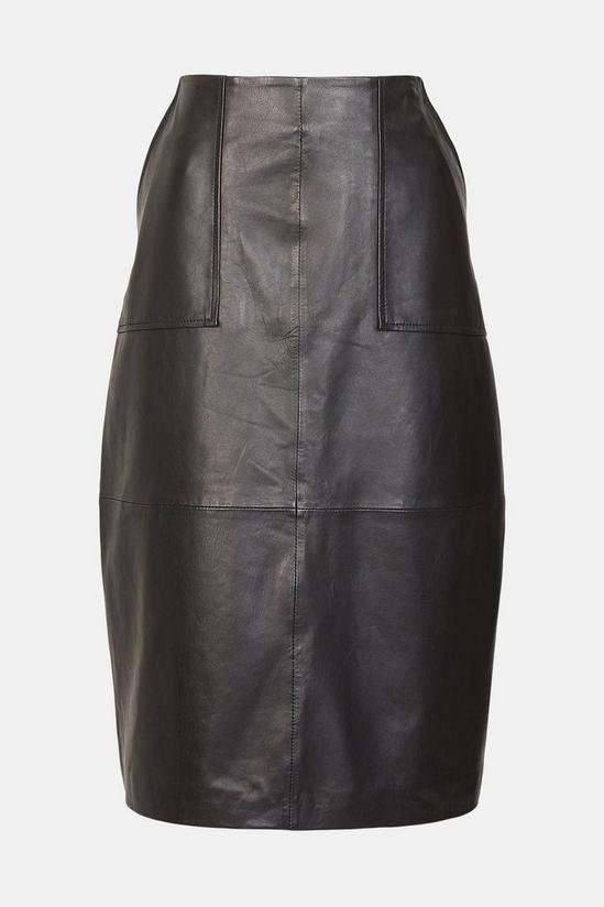 Oasis Leather Midi Skirt 4