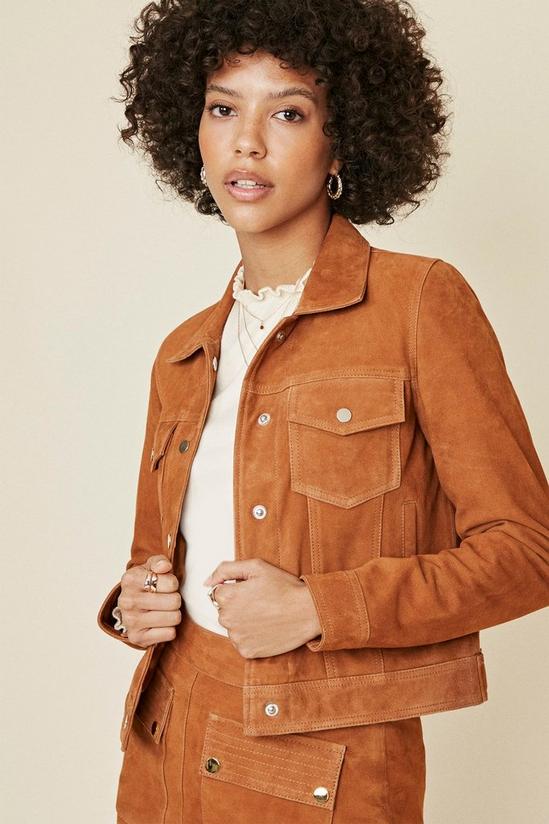 Oasis Button Front Suede Jacket 1