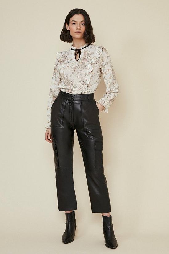Oasis Leather Straight Leg Trousers 1