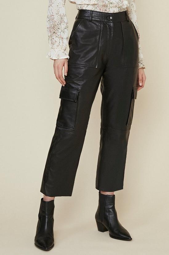 Oasis Leather Straight Leg Trousers 2
