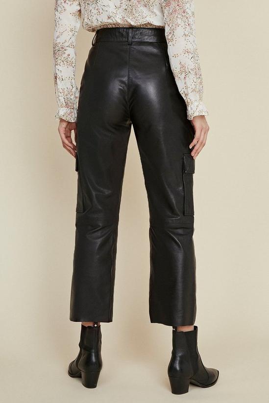 Oasis Leather Straight Leg Trousers 3