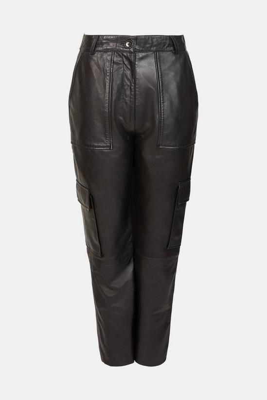Oasis Leather Straight Leg Trousers 4