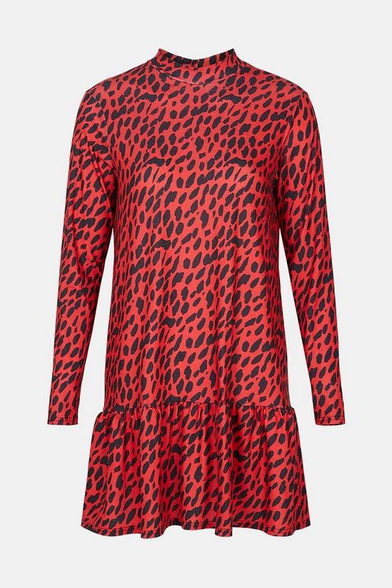 Oasis Animal Print Drop Hem Jersey Dress 5