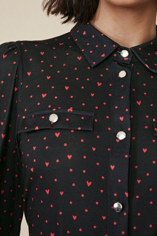 Oasis Heart Jersey Midi Shirt Dress 4