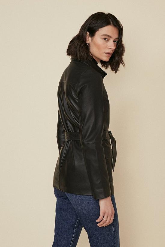 Oasis Leather Belted Shacket 3