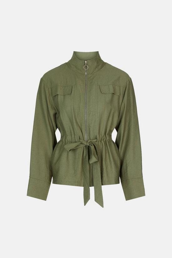 Oasis Linen Look Belted Jacket 4