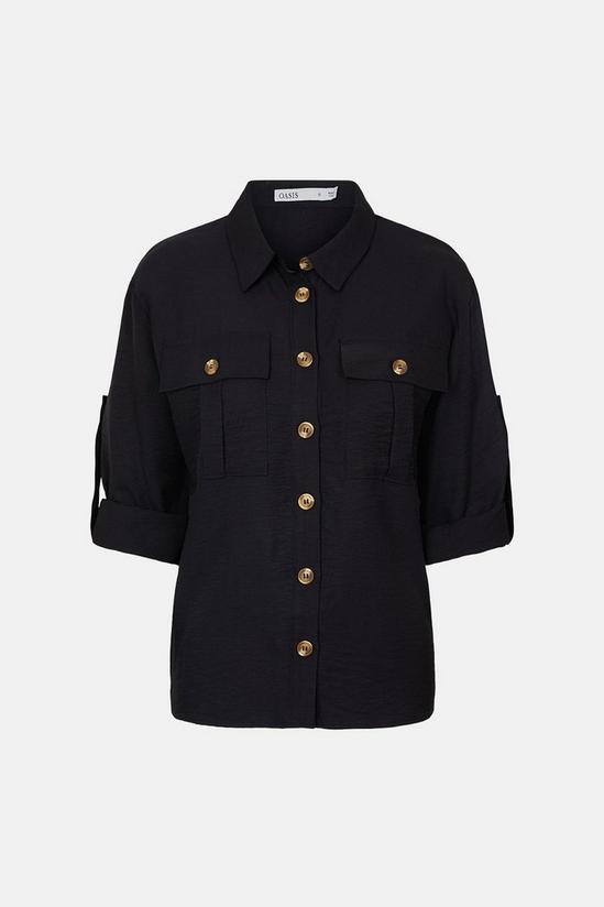 Oasis Pocket Detail Linen Look Shirt 5