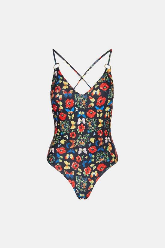 Oasis Butterfly Printed Plunge Ring Swimsuit 5