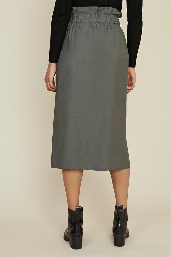 Oasis Button Through Linen Look Skirt 3