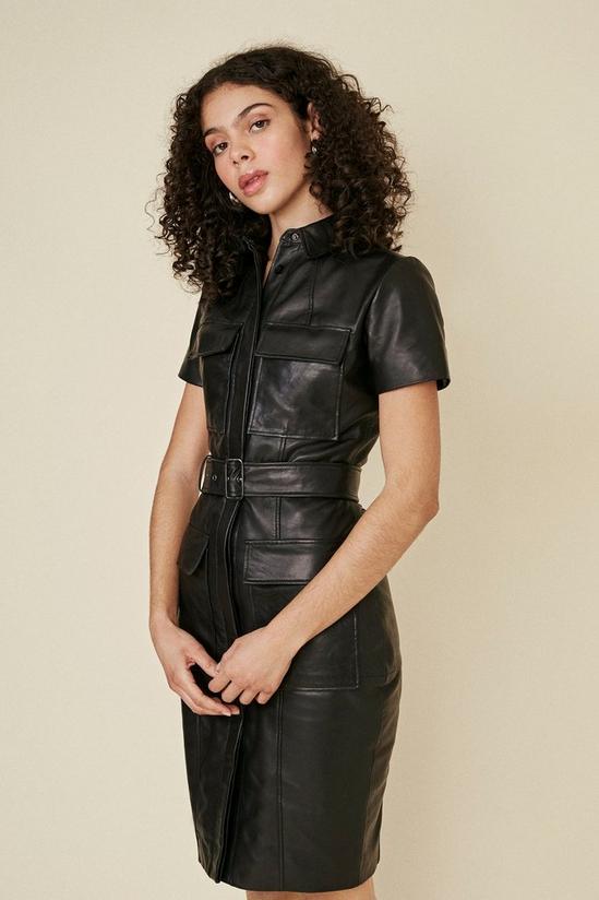 Oasis Belted Leather Mini Dress 2