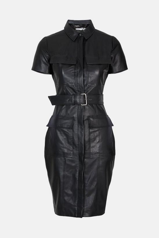 Oasis Belted Leather Mini Dress 4