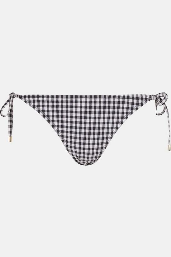 Oasis Broderie Gingham Tie Side Bikini Bottom 5