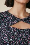 Oasis Ditsy Twist Front Cut Out Top thumbnail 4
