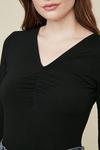 Oasis Ruched V Neck Long Sleeve Top thumbnail 4