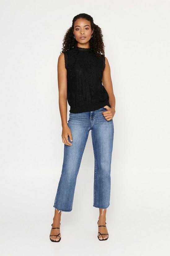 Oasis Lace Shirred Hem Shell Top 1