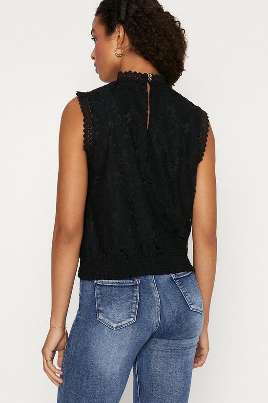 Oasis Lace Shirred Hem Shell Top 3