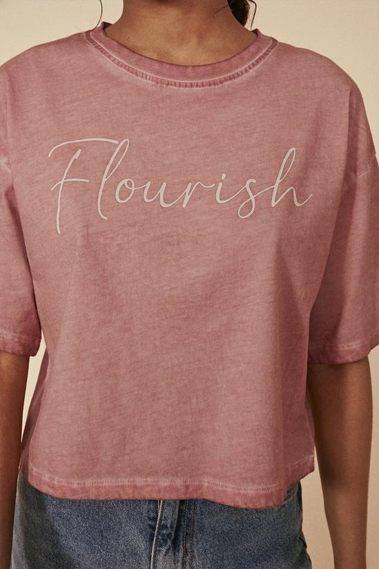 Oasis Flourish Slogan T Shirt 4