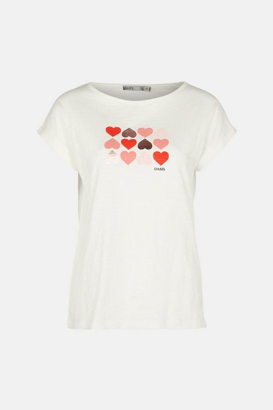 Oasis Heart Placement Slub T Shirt 5