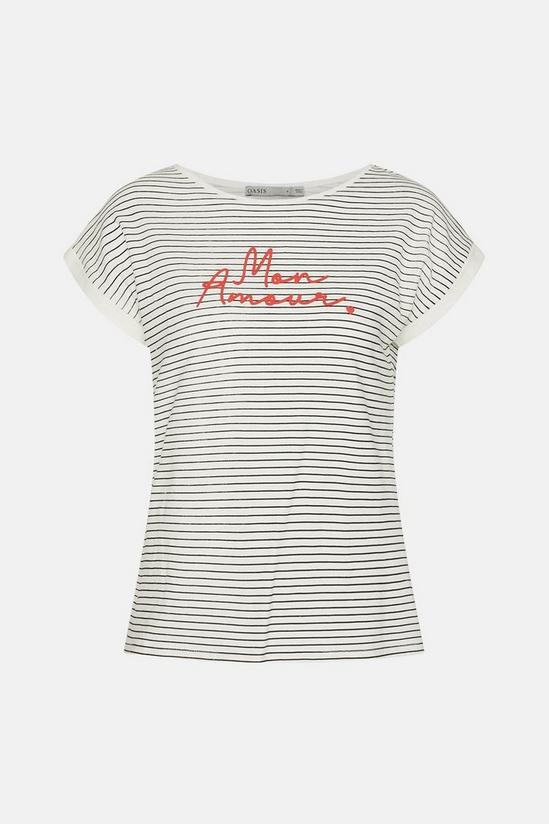Oasis Mon Amour Stripe Slub T Shirt 5