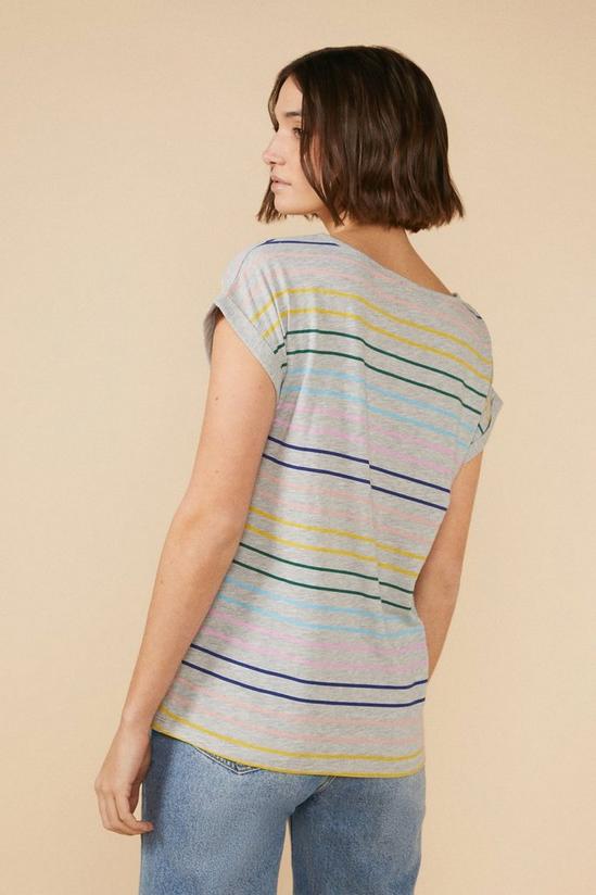 Oasis Marl Rainbow Stripe T Shirt 3