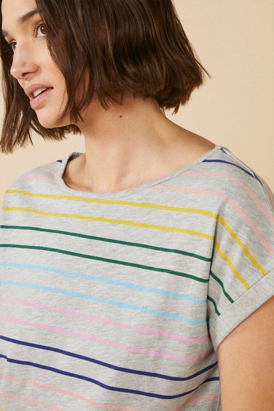 Oasis Marl Rainbow Stripe T Shirt 4