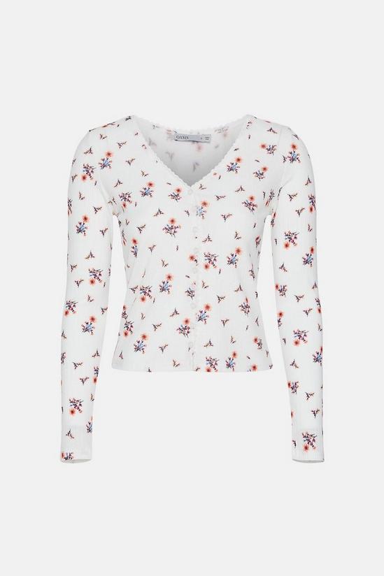 Oasis Floral Pointelle Scallop Cardigan 5