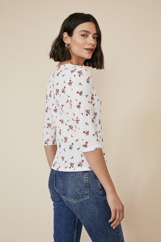 Oasis Floral Pointelle Wrap Top 3