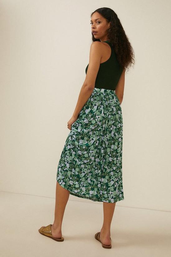 Oasis Floral Pleated Midi Skirt 3