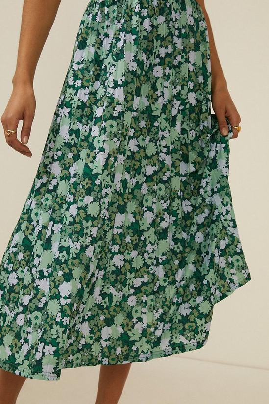 Oasis Floral Pleated Midi Skirt 4
