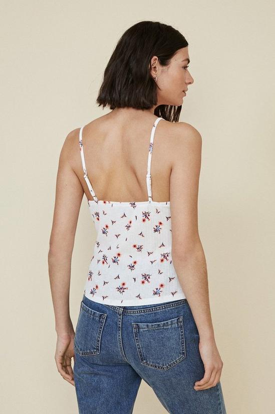 Oasis Floral Pointelle Ruched Cami 3
