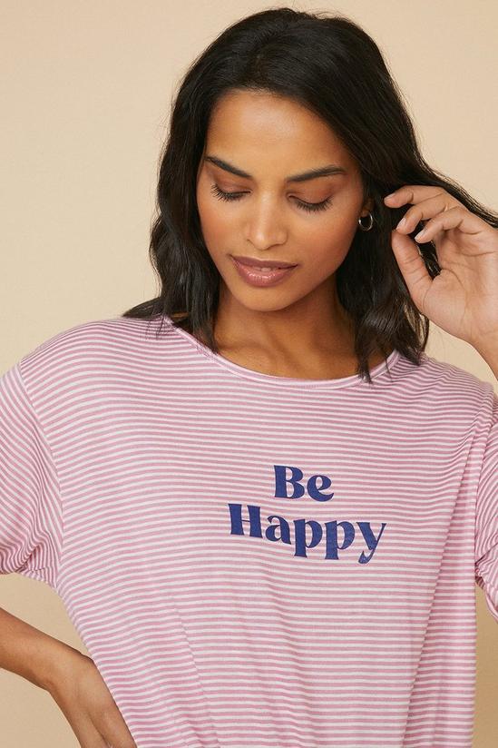 Oasis Be Happy Stripe Tie Front T Shirt 5