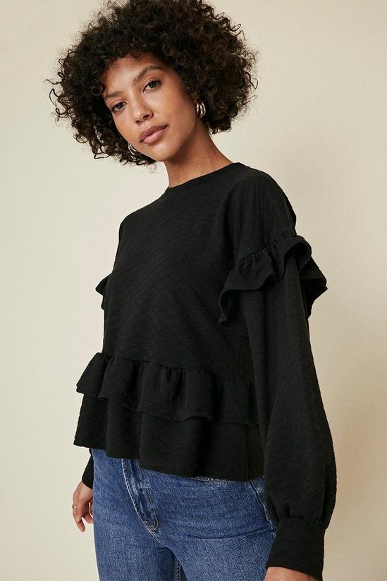 Oasis Quilted Frill High Sweatshirt 1
