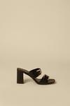 Oasis Buckle Detail Double Strap Heeled Mule thumbnail 1