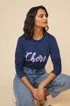 Oasis Cheri Puff Print Long Sleeve T Shirt thumbnail 1