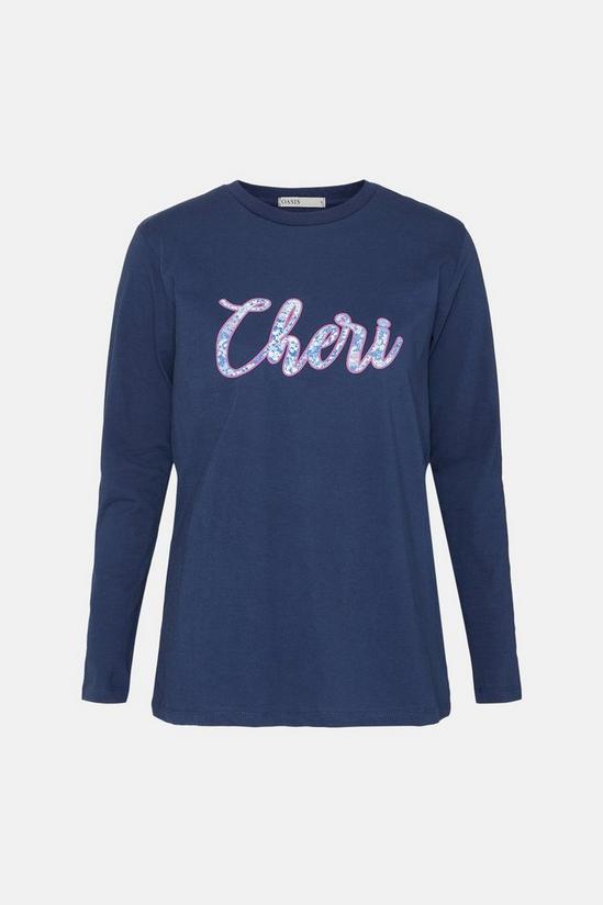 Oasis Cheri Puff Print Long Sleeve T Shirt 2