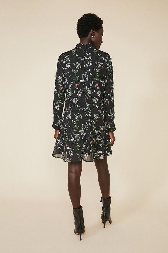 Oasis Printed Lace Trim Dress 3