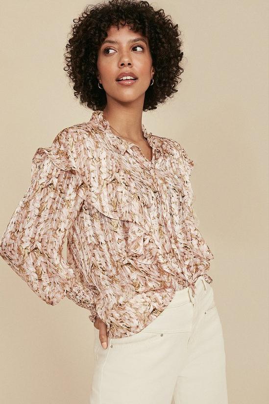 Oasis Floral Printed Double Ruffle Blouse 1